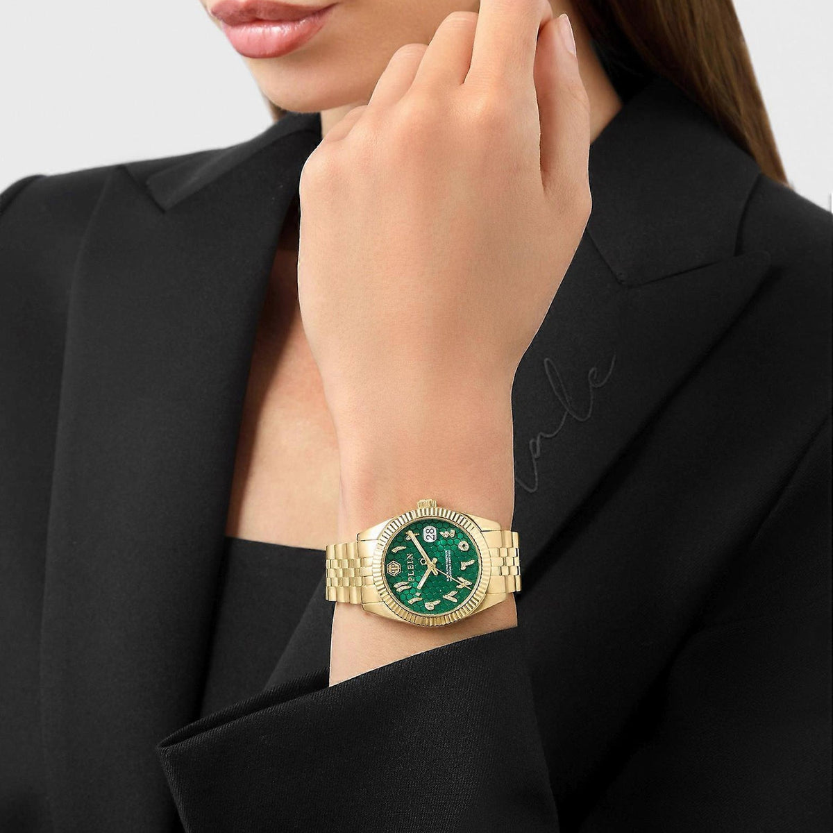 Philipp Plein Women Quartz Green Dial Analog Stainless Steel Watch PWYFA0626