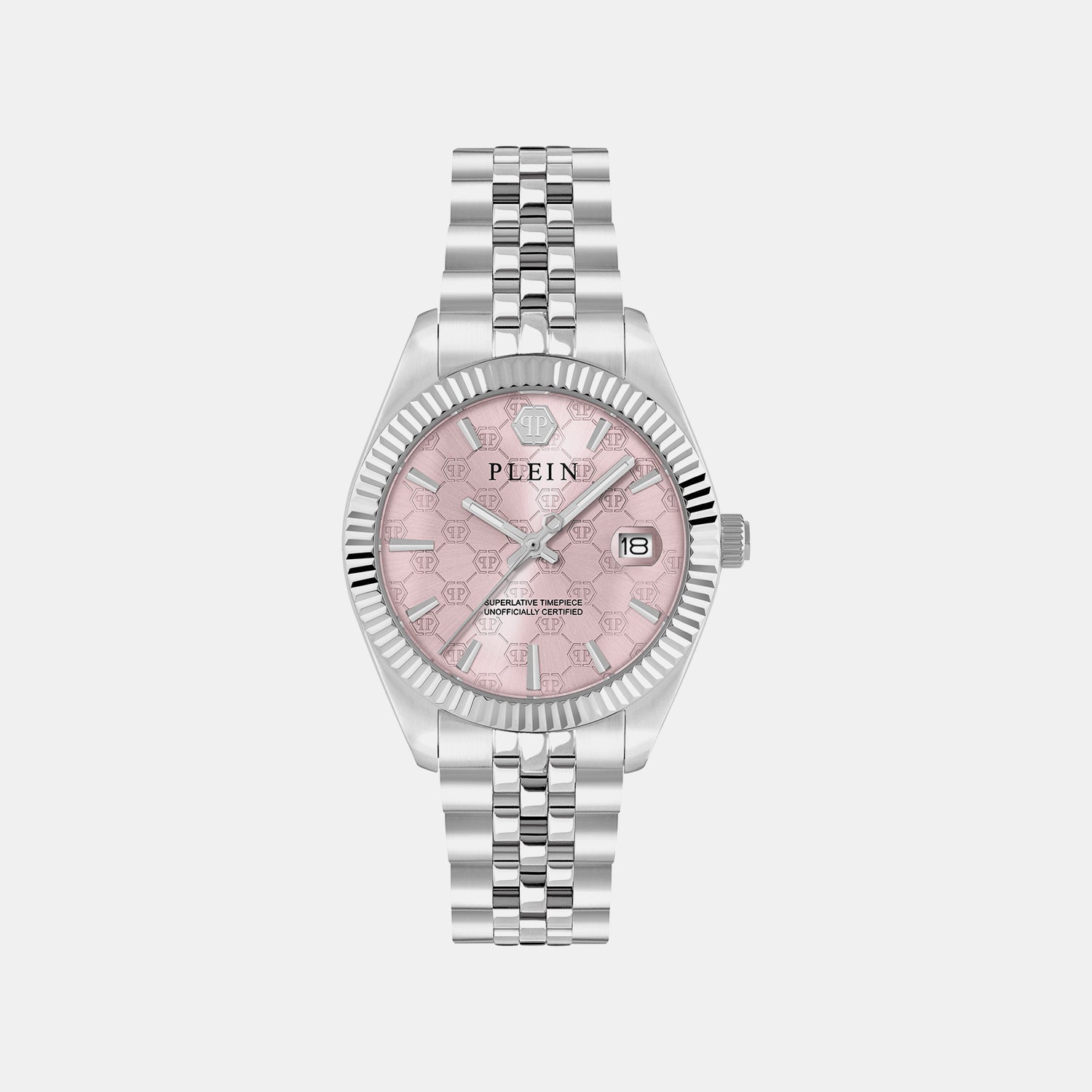 Philipp Plein Women Quartz Pink Dial Analog Stainless Steel Watch Pwyfa0826