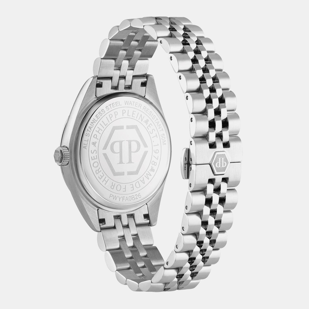 Philipp Plein Women Quartz Pink Dial Analog Stainless Steel Watch PWYFA0826
