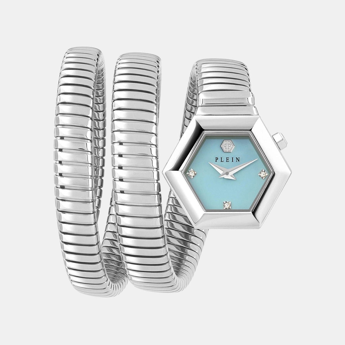 Philipp Plein Women Quartz Turquoise Dial Analog Stainless Steel Watch PWZAA0625