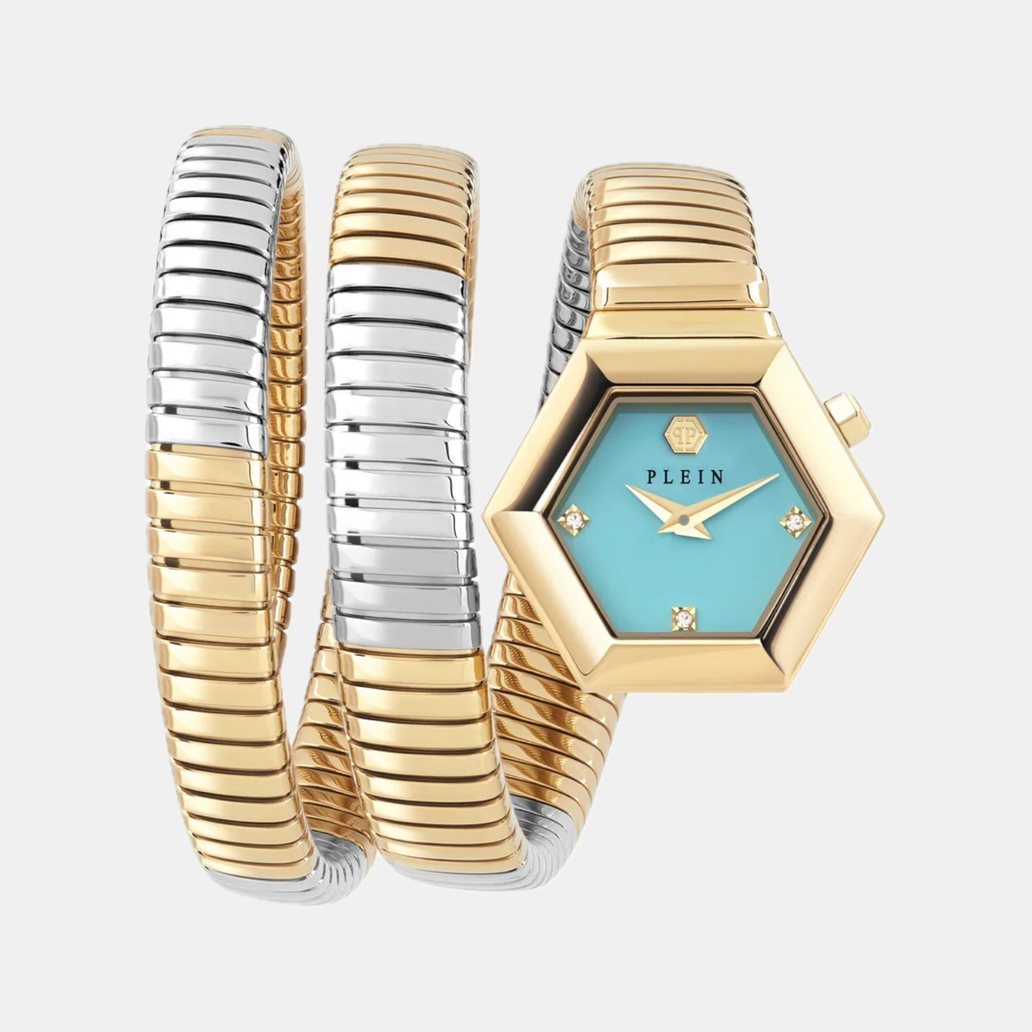 Philipp Plein Women Quartz Turquoise Dial Analog Stainless Steel Watch PWZAA0725