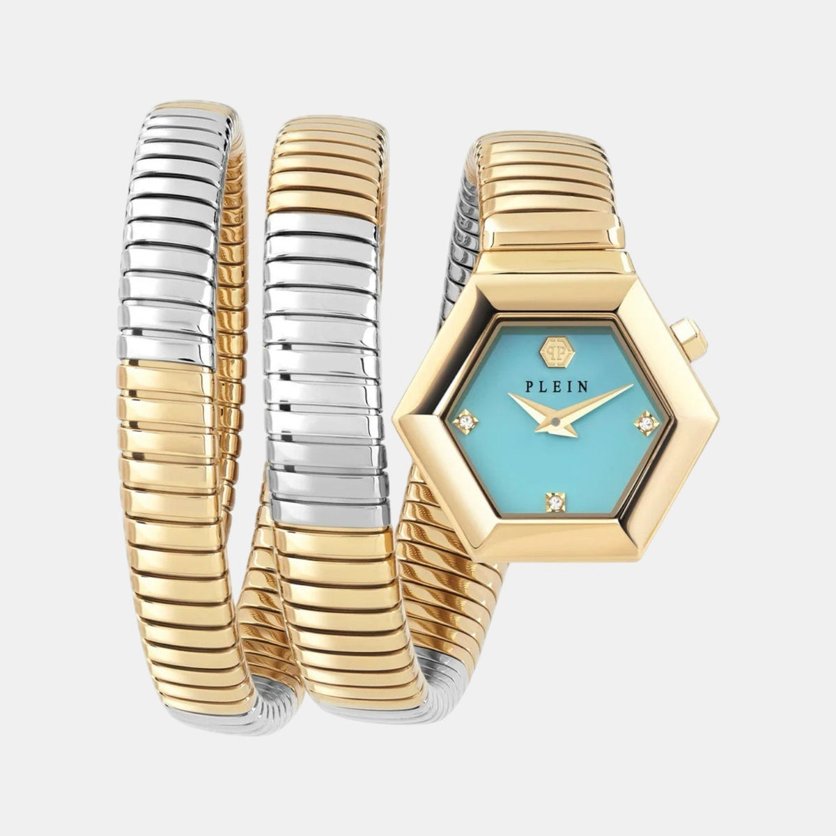 Philipp Plein Women Quartz Turquoise Dial Analog Stainless Steel Watch PWZAA0725