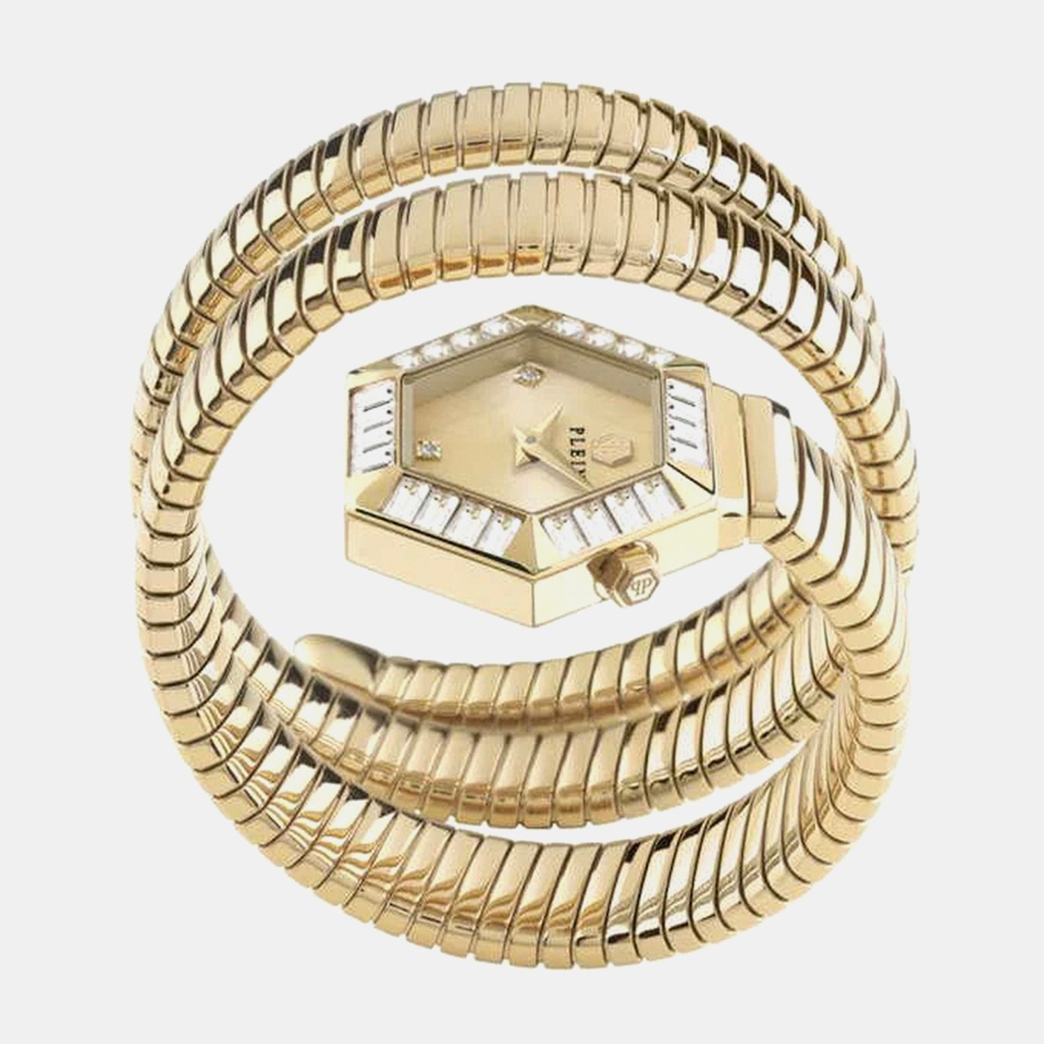Philipp Plein Women Quartz Gold Dial Analog Stainless Steel Watch Pwzaa1025
