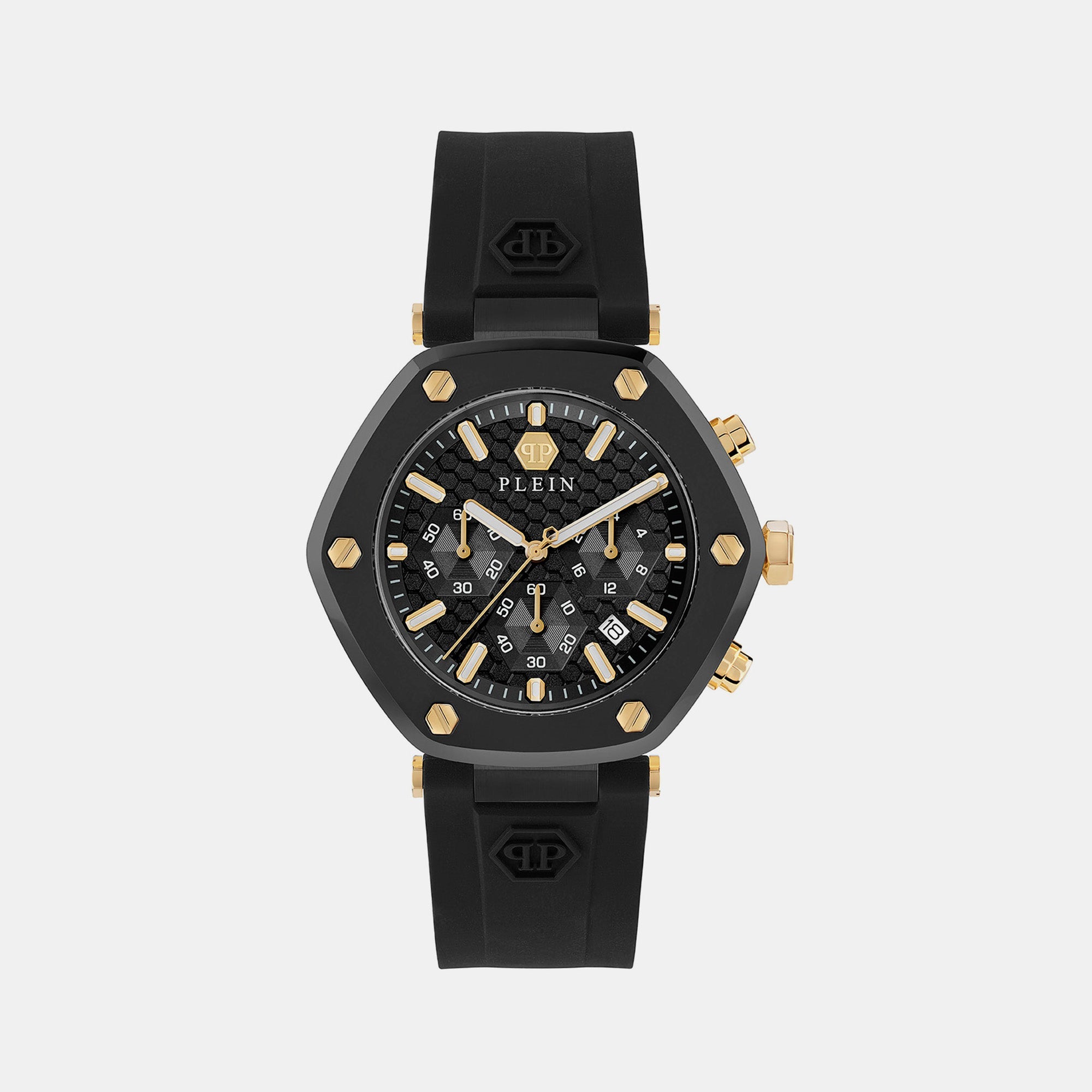 Philipp Plein Street Couture Men Quartz Black Dial Chronograph Silicone Watch Pwzba0223