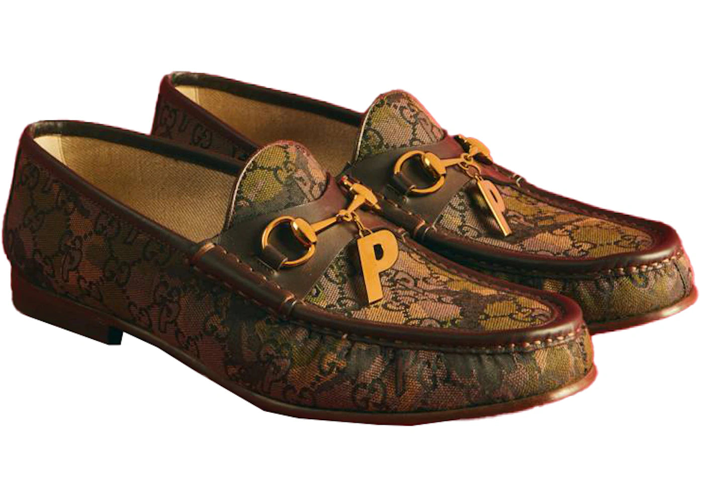 palace x gucci gg-p canvas horsebit p charm camoflauge