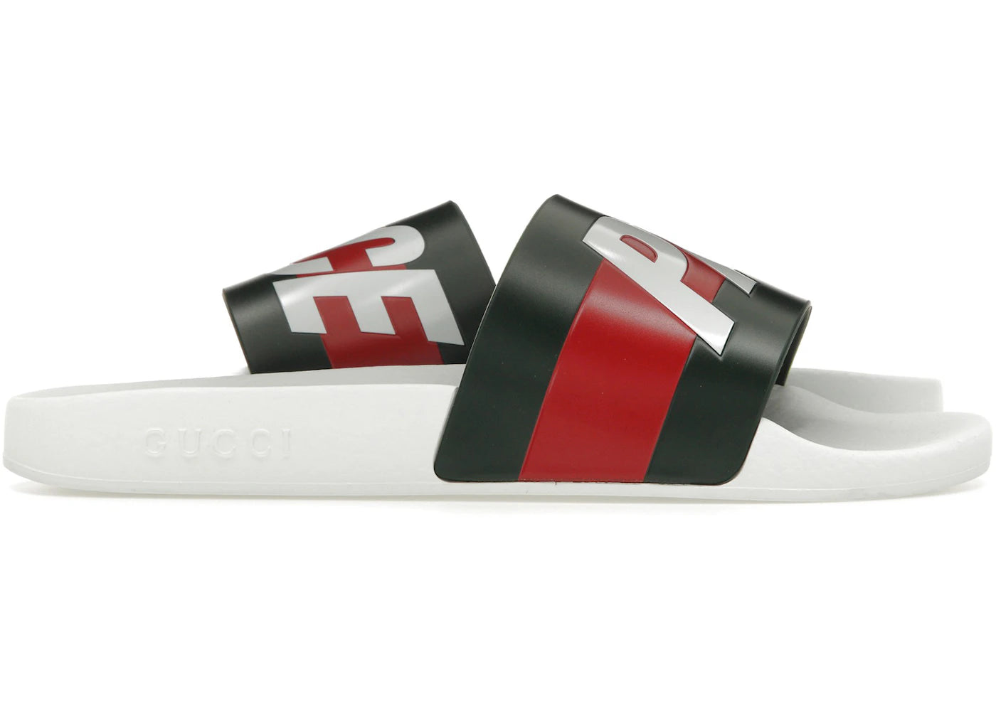 Palace X Gucci Logo Web Slide Sandal White UK 12