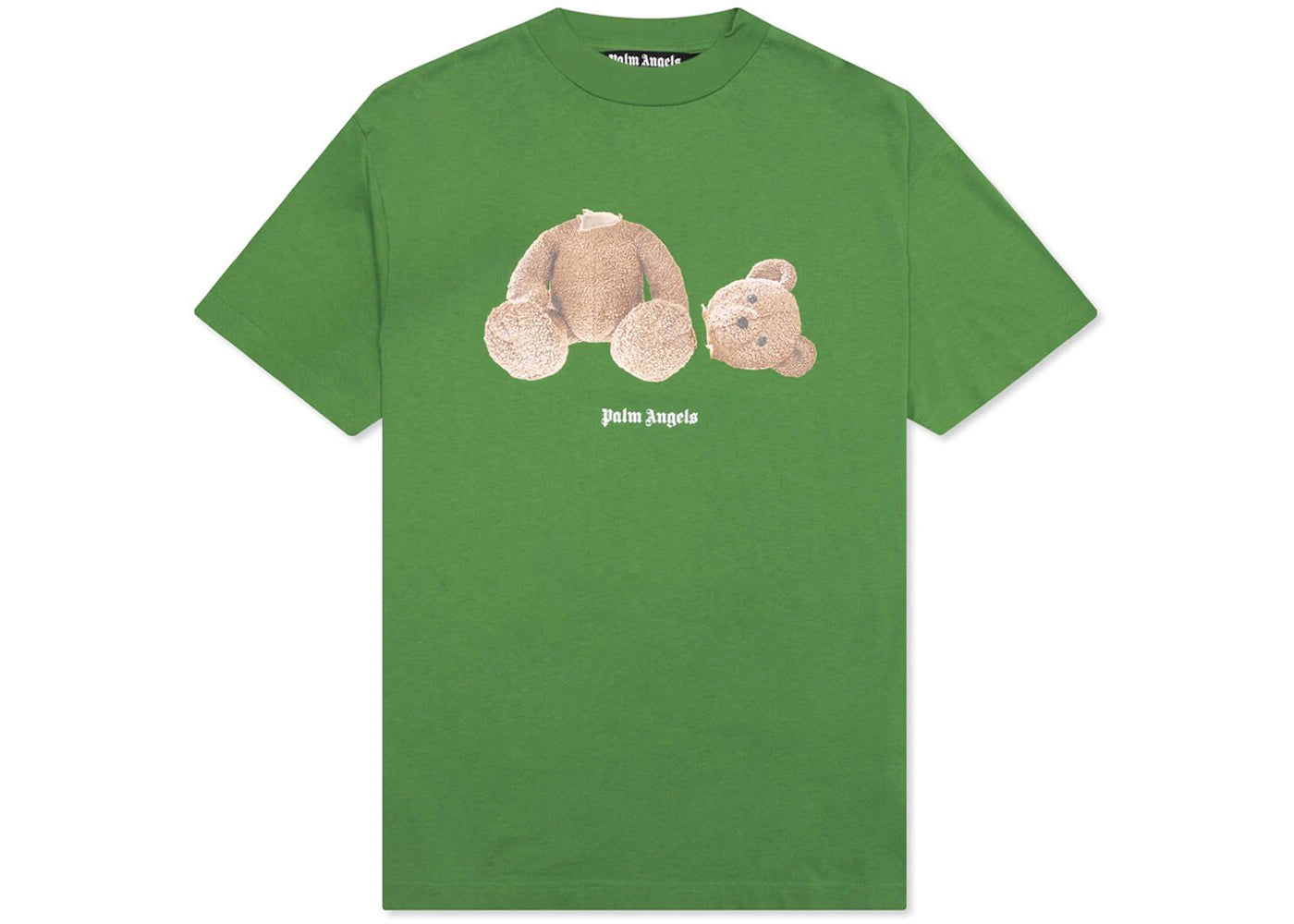 palm angels bear curved logo t-shirt bright green