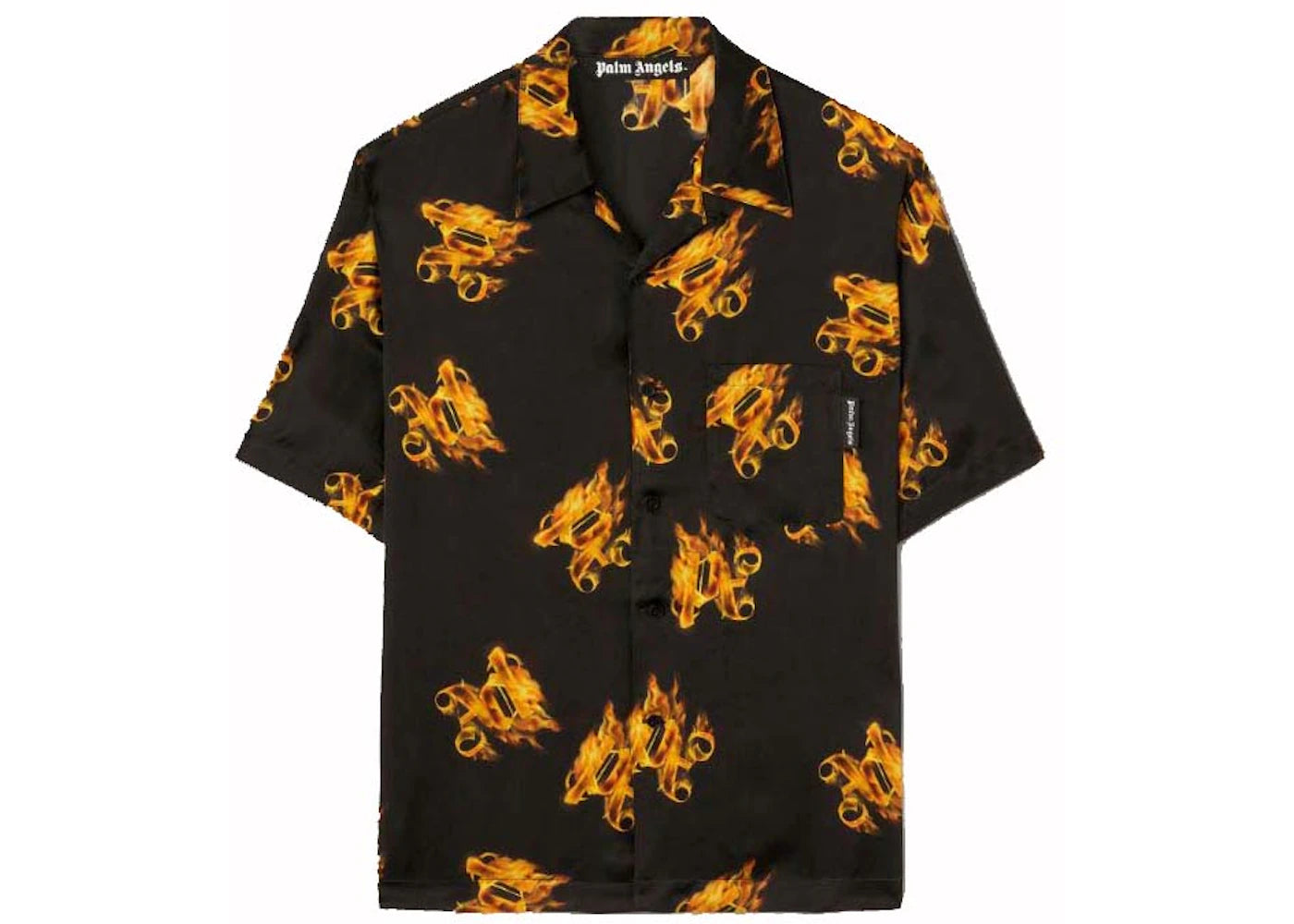 palm angels burning monogram shirt black/gold