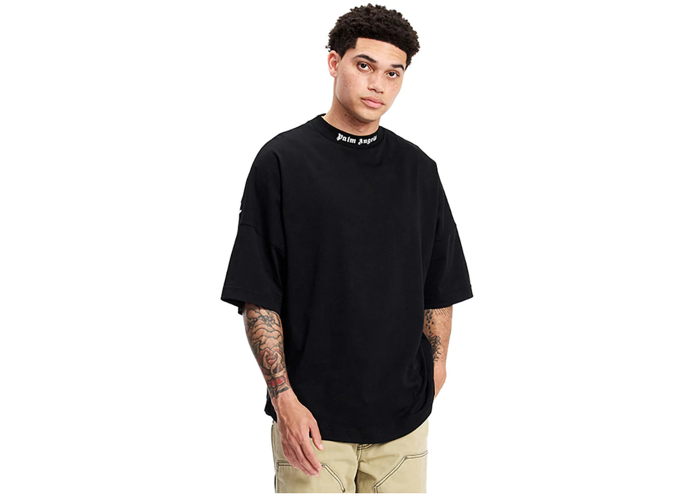 palm angels classic logo print t-shirt black