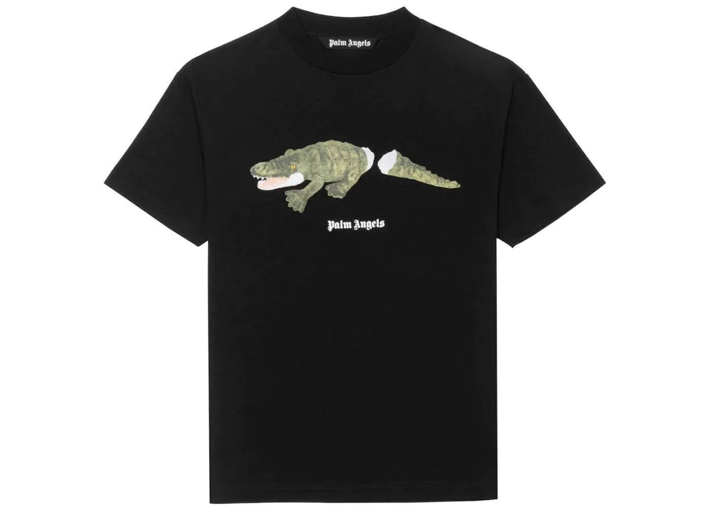 palm angels crocodile print t-shirt black