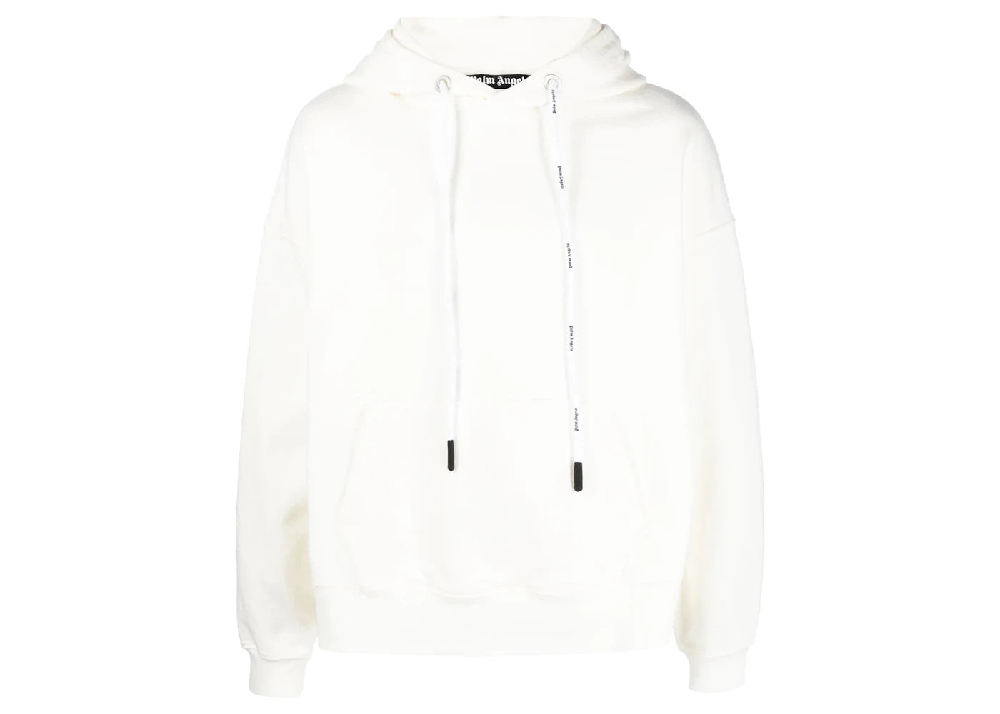 palm angels logo-detail cotton hoodie white/white