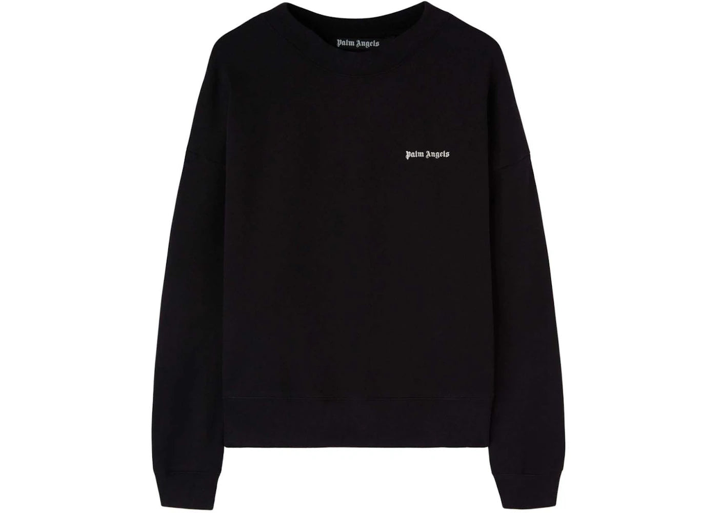 palm angels logo-embroidered cotton sweatshirt black/white