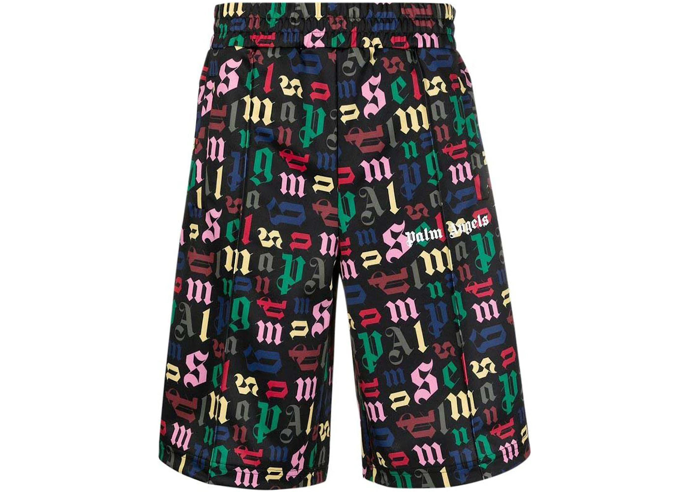 palm angels monogram track shorts black/multi
