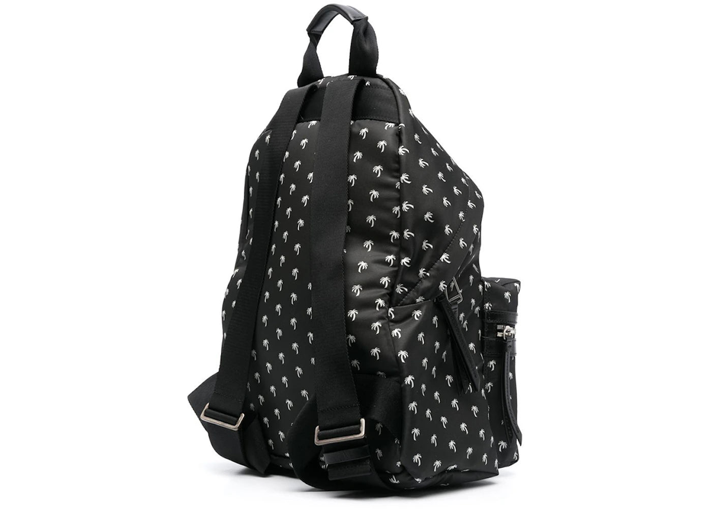 palm angels palm logo allover print backpack mini black/white