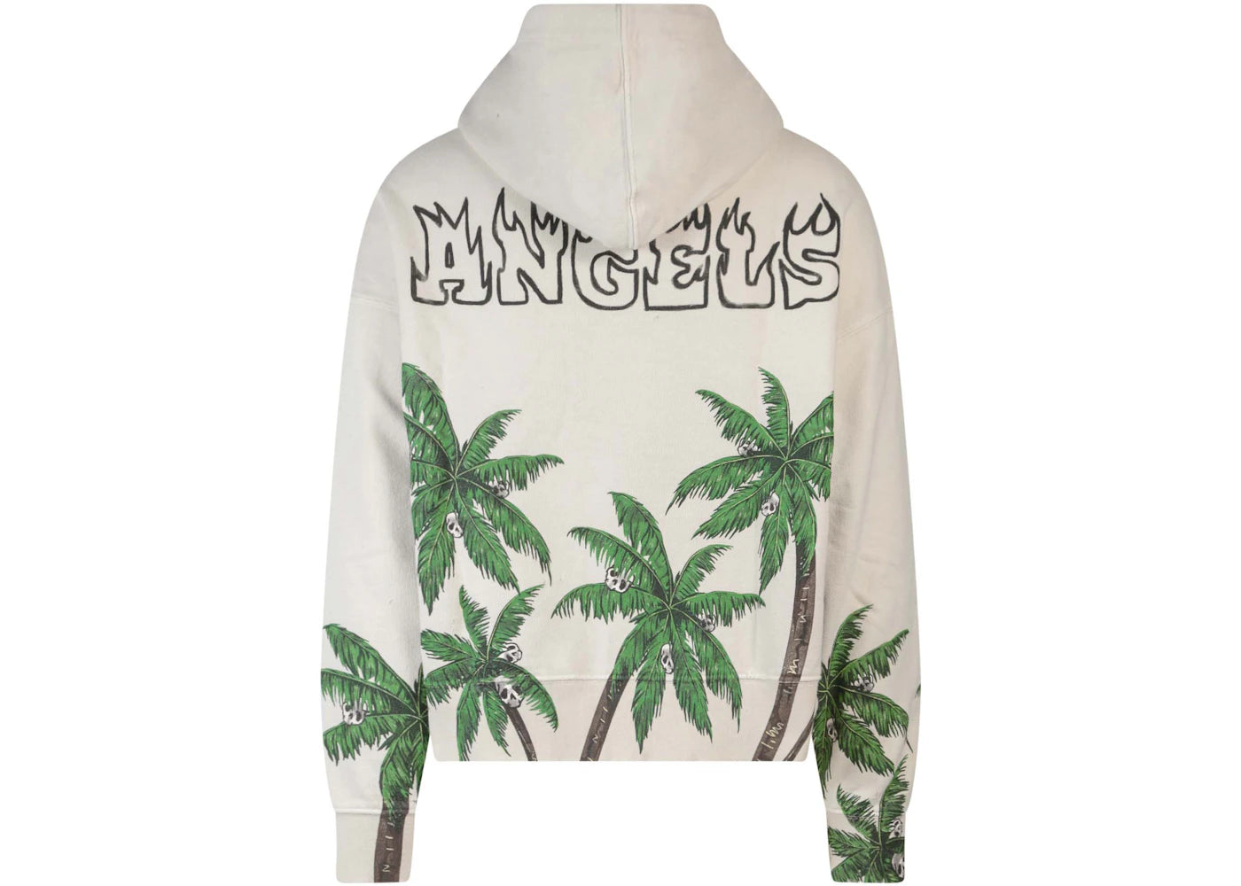 palm angels palms & skull vintage hoodie white/green