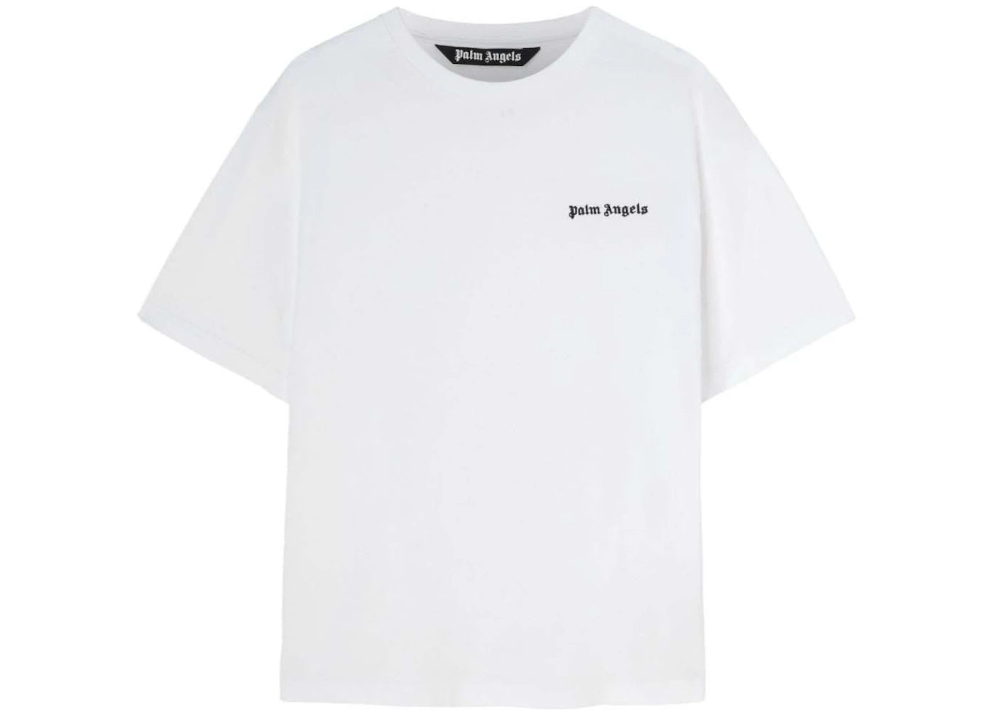 palm angels print logo t-shirt white/black