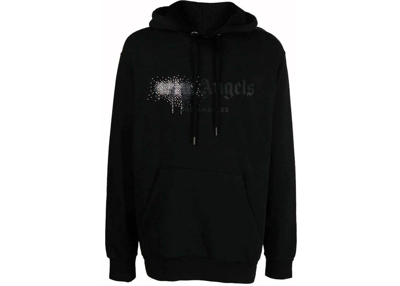 palm angels rhinestone sprayed hoodie black