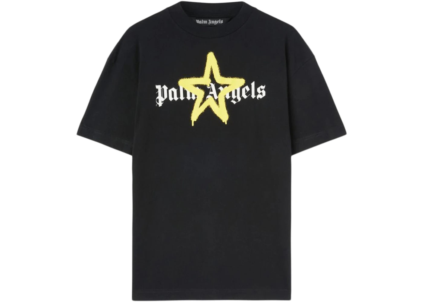 palm angels star sprayed t-shirt black/yellow
