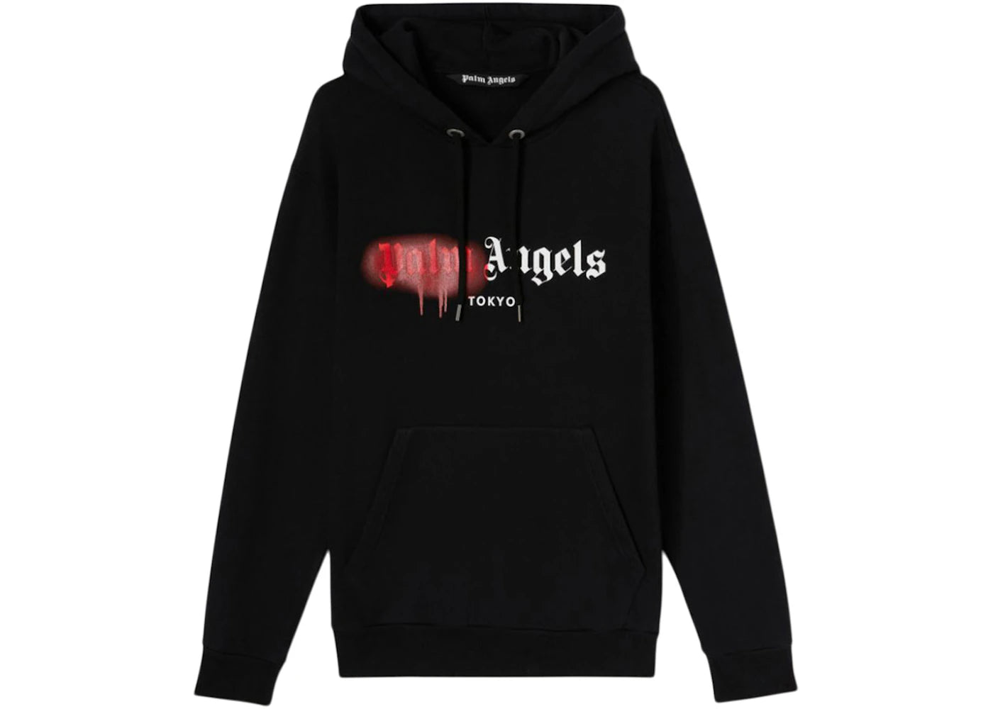 palm angels tokyo sprayed hoodie black/red