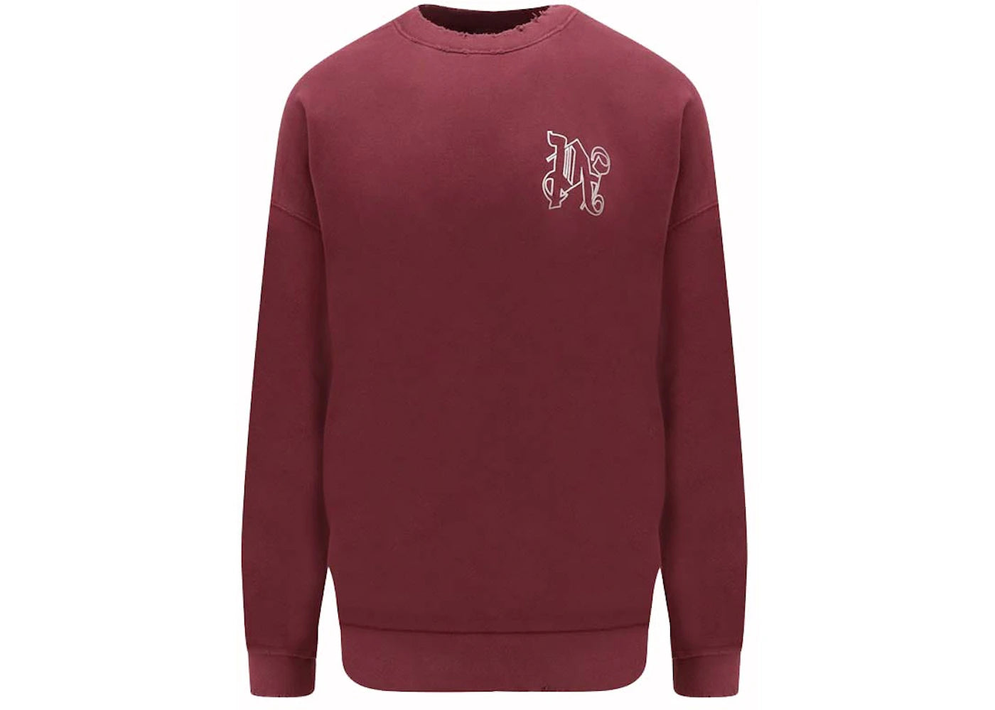 palm angels vintage effect pa logo sweatshirt burgundy