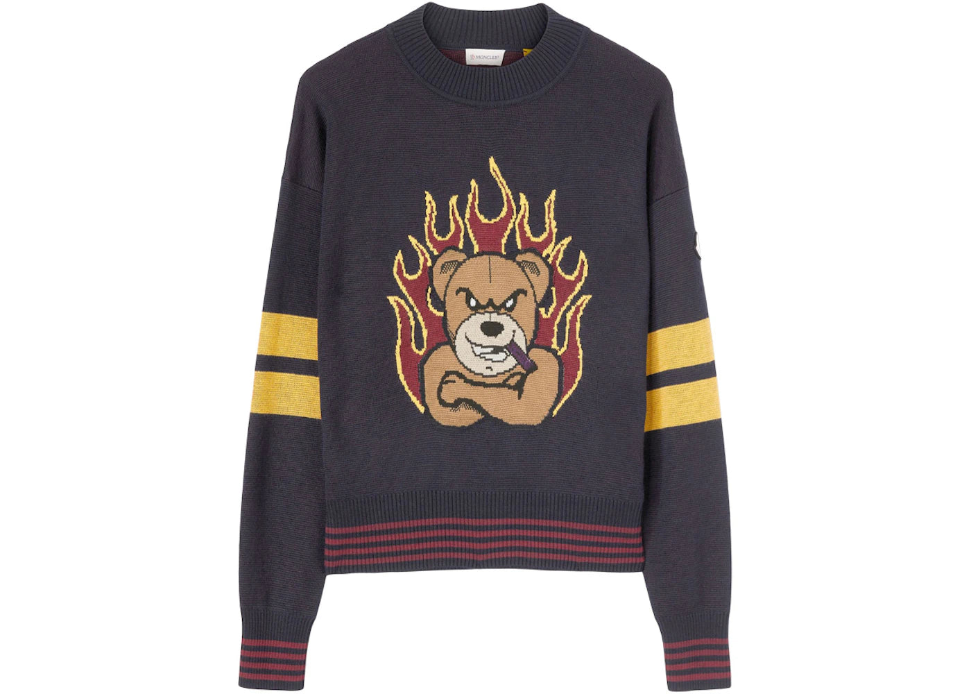 palm angels x moncler 8 moncler tricot crewneck black