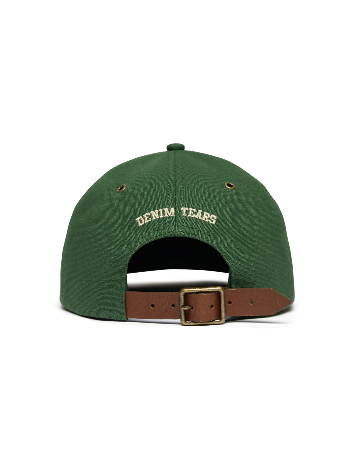 Denim Tears Peace Wreath Leather Brim Cap Rifle Green