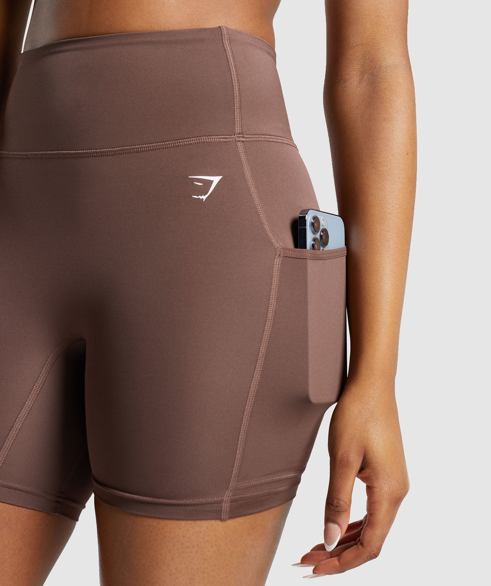 Women's Gymshark Pocket Shorts Soft Brown