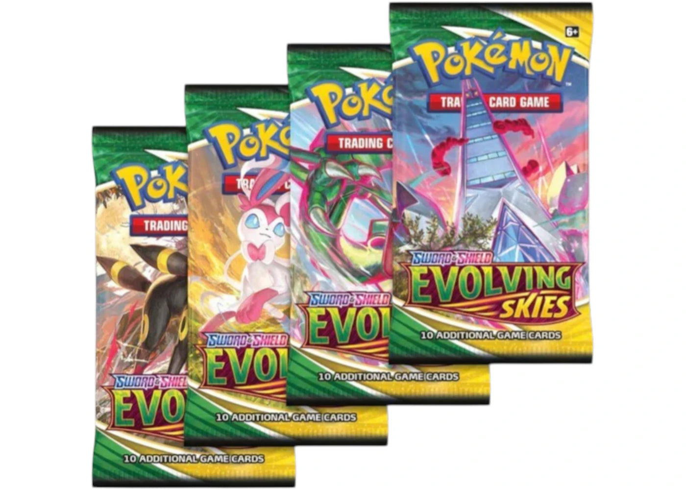 Pokemon Sword & Shield Evolving Skies Booster Pack 4X Lot (Artwork May Vary)