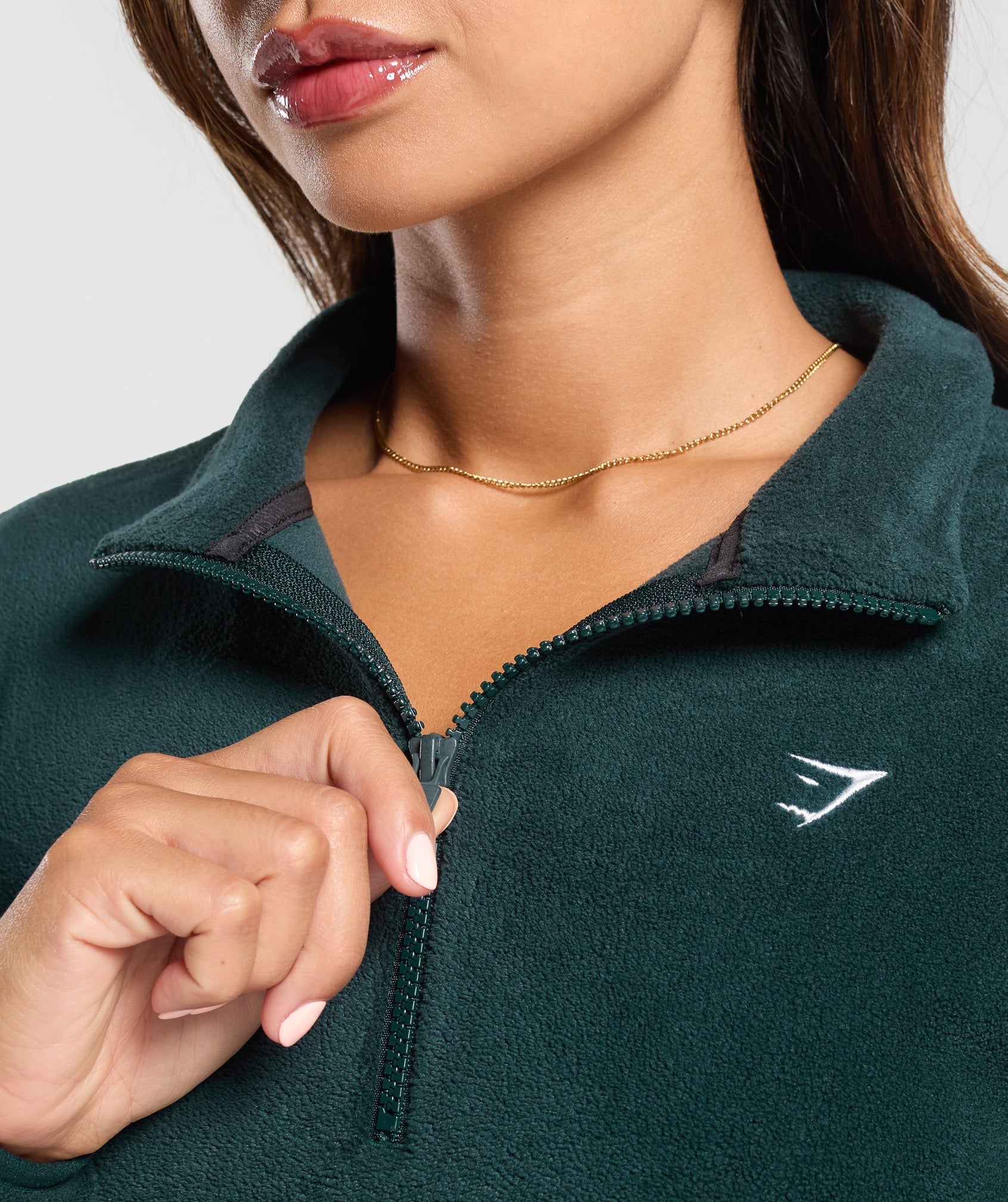 Women's Gymshark Polar Fleece 1/4 Zip Strong Teal