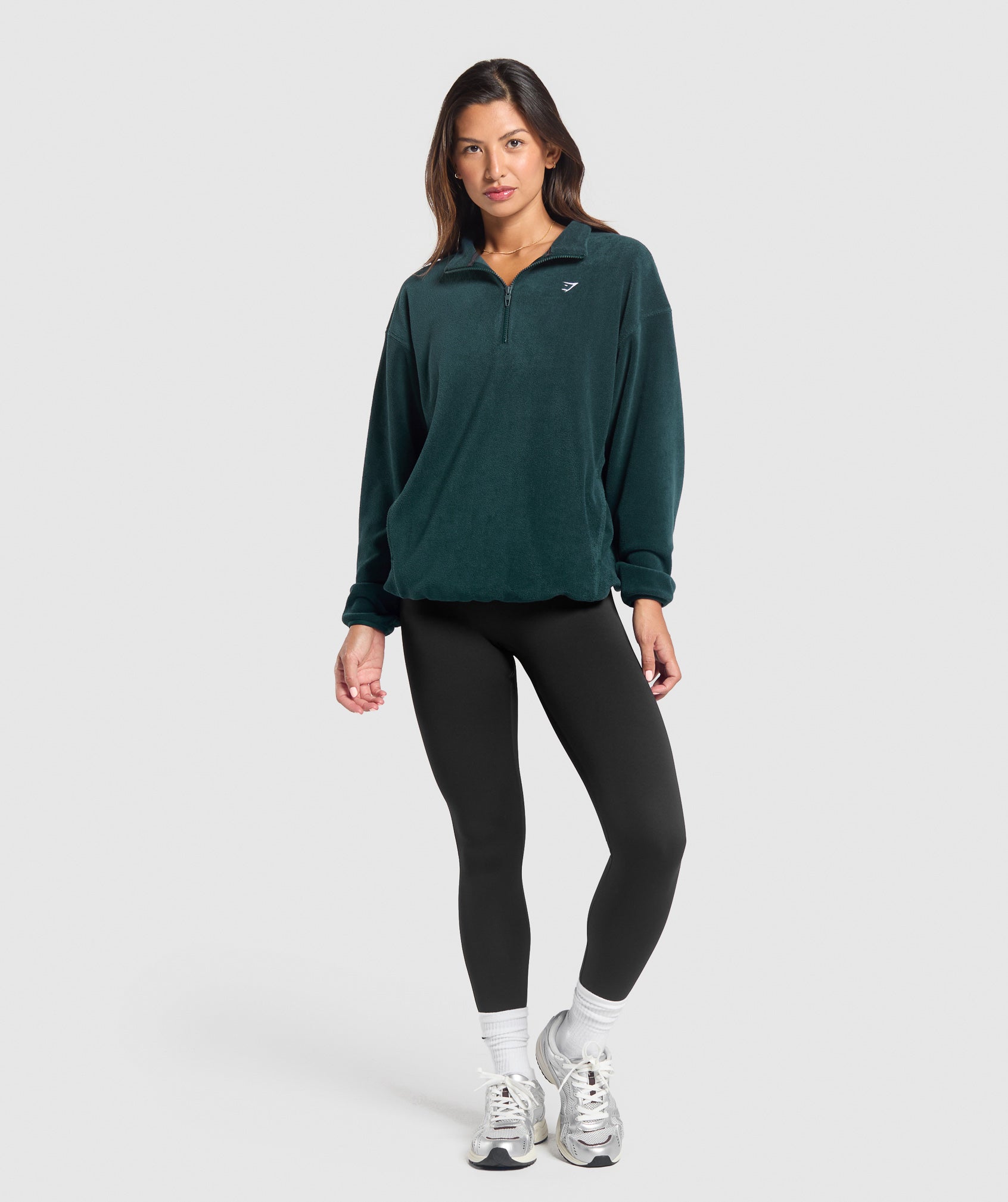 Women's Gymshark Polar Fleece 1/4 Zip Strong Teal