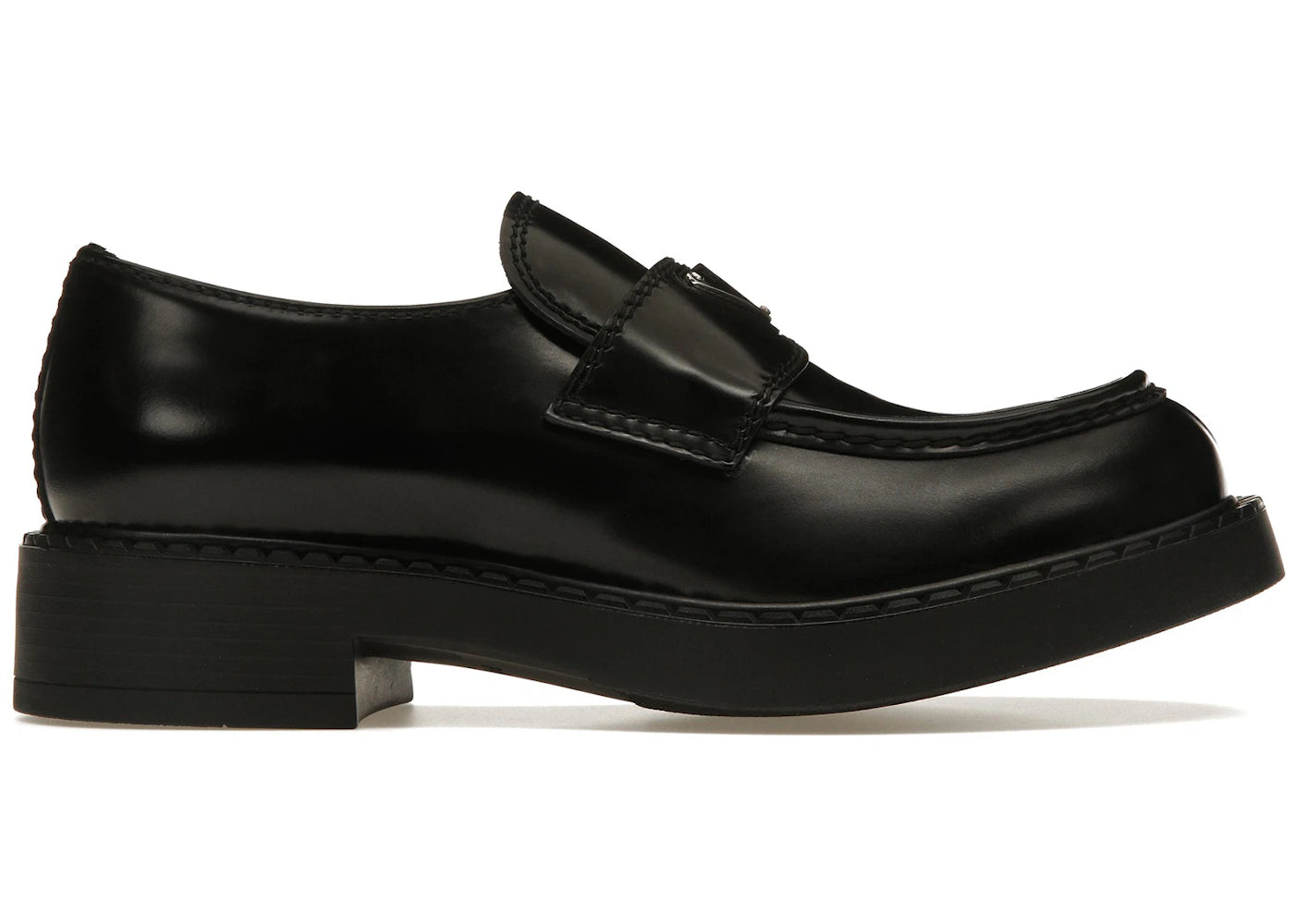 Prada 35Mm Loafer Black Brushed Leather