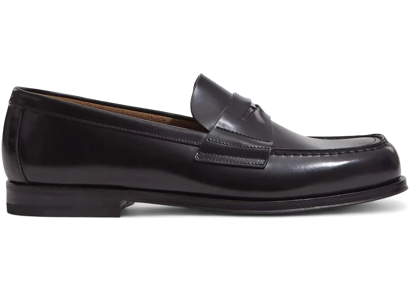 prada brushed leather loafers black