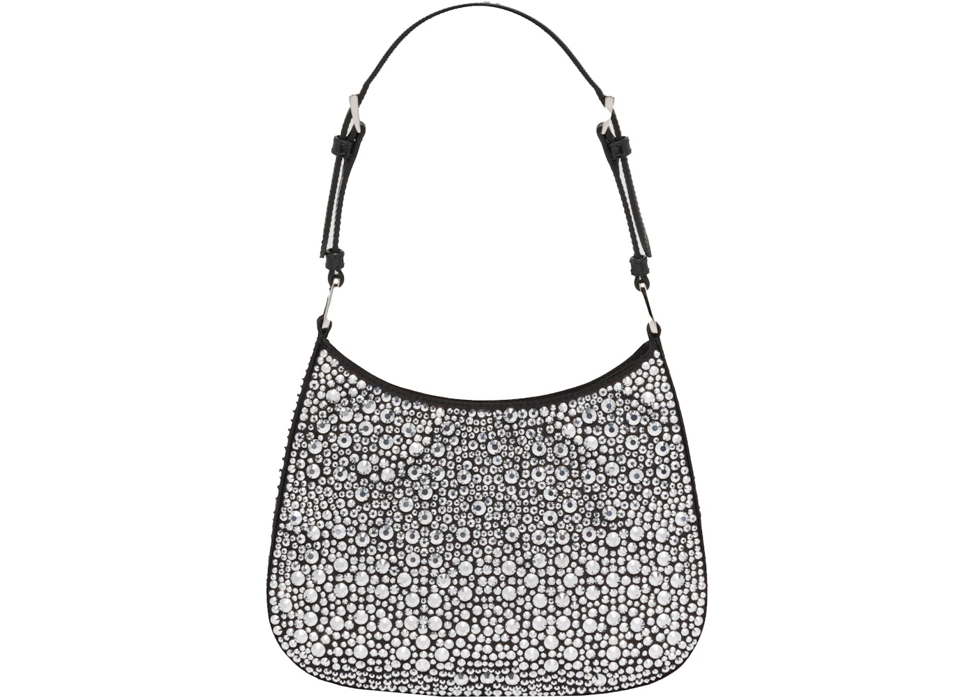 prada cleo satin bag with appliques metal