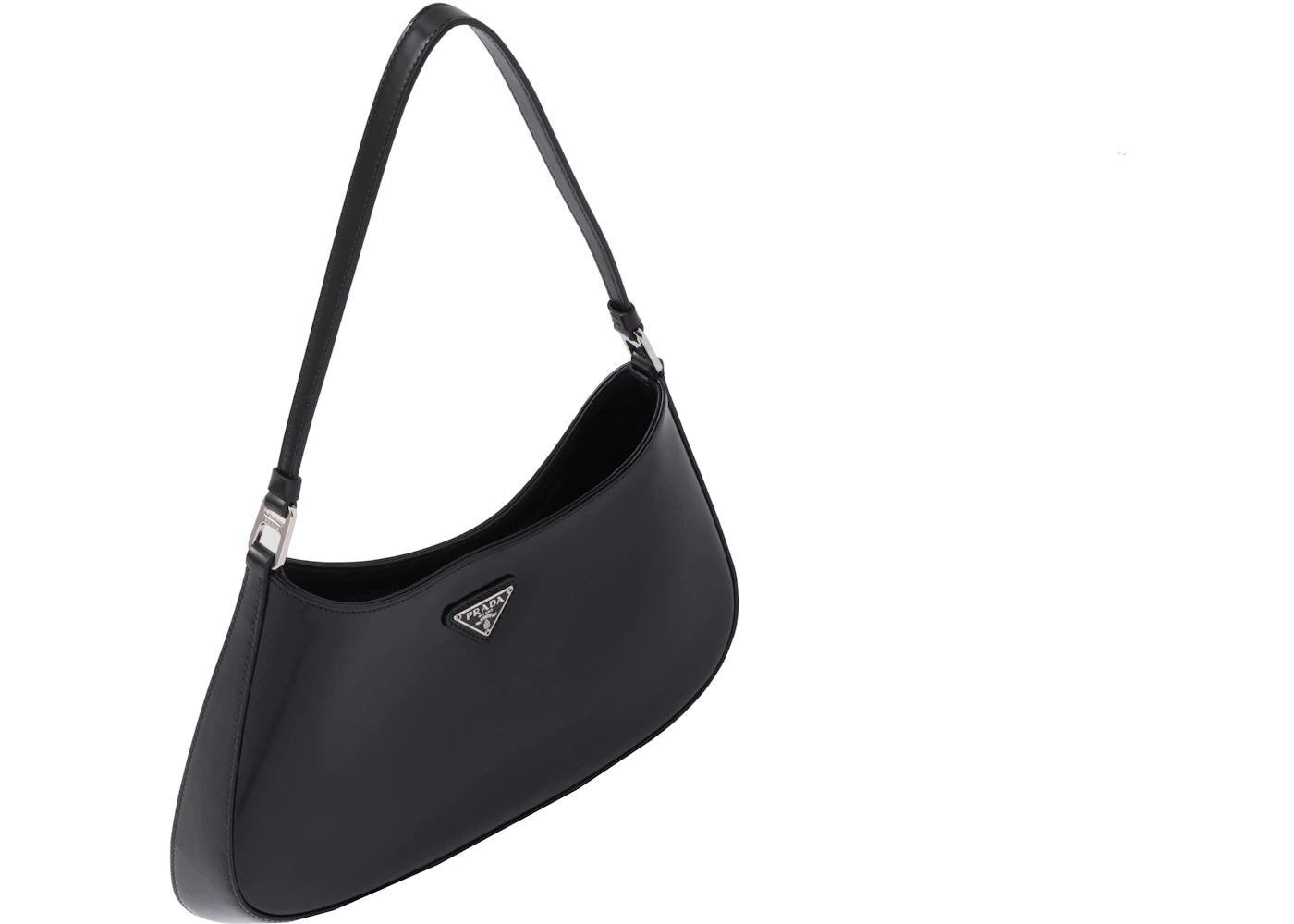 Prada Cleo Shoulder Bag Brushed Leather Black