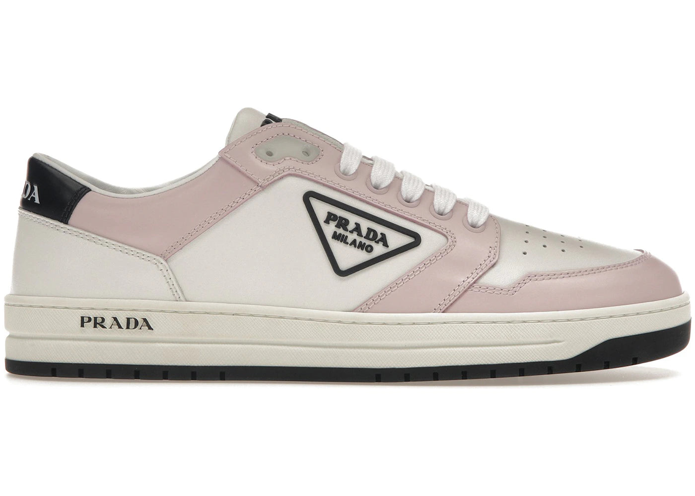Prada District Sneaker White Pink Perforated Leather (Women'S)