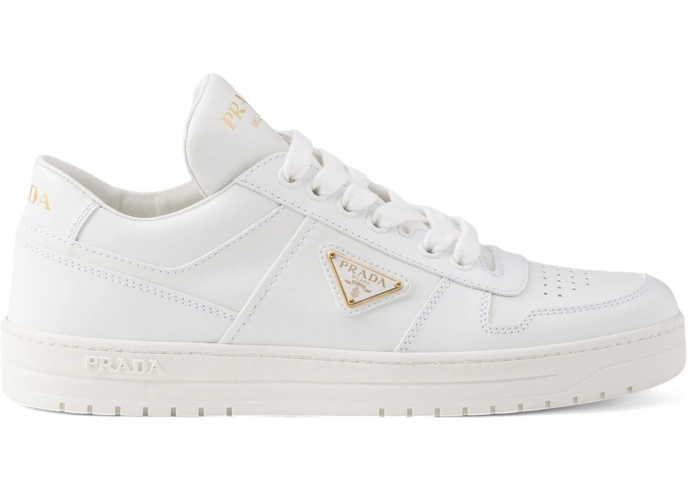 Prada Downtown Leather Low Top Sneakers White (Women'S)