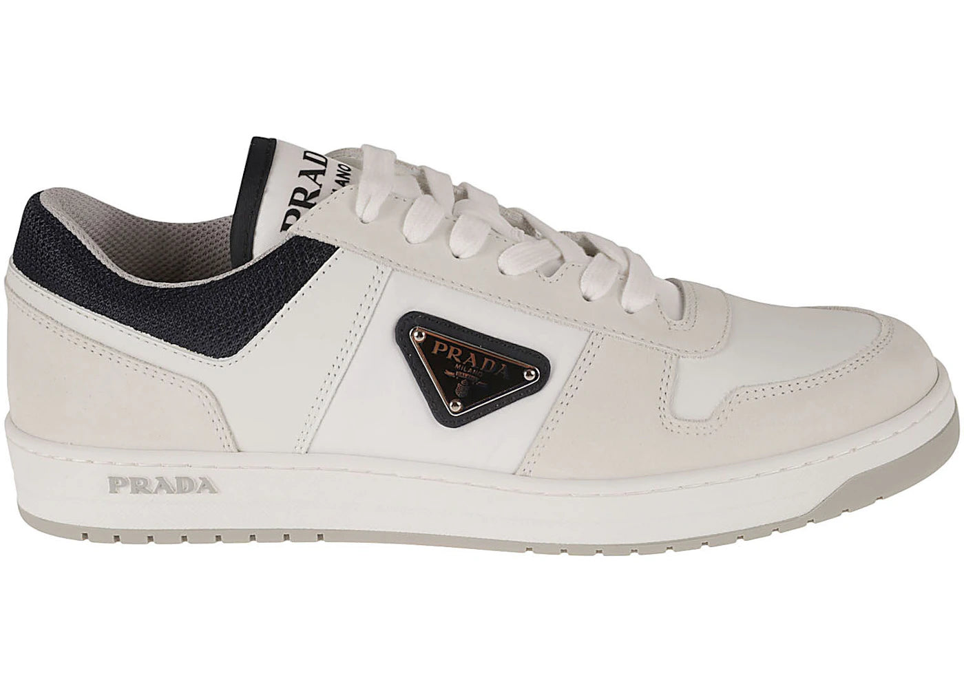 Prada Downtown Leather Re Nylon Sneaker White Blue