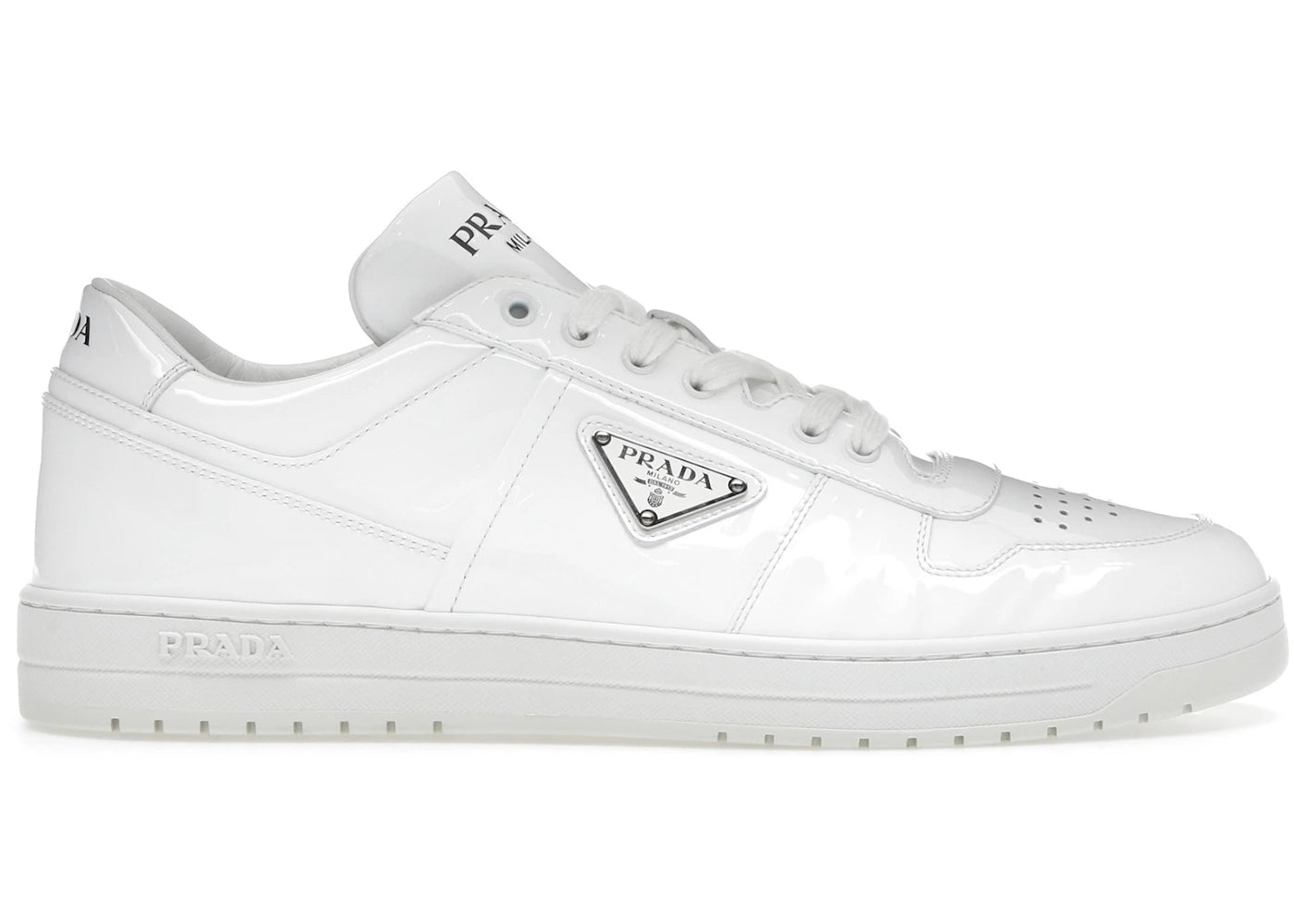 Prada Downtown Low Top Sneakers Leather White