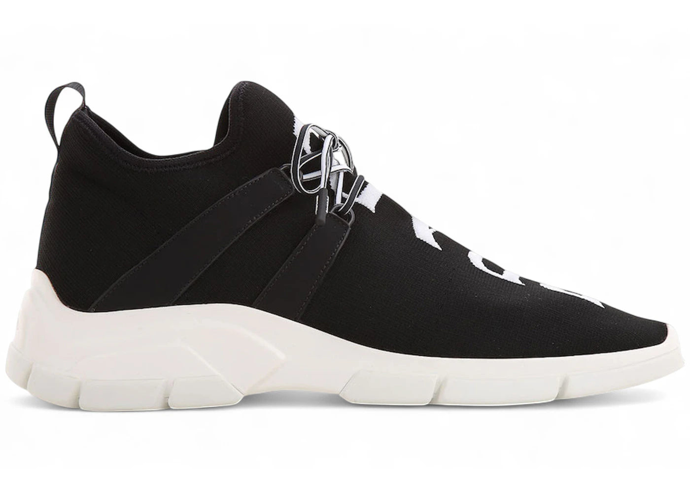 Prada Knit Frabic Sneakers Black White