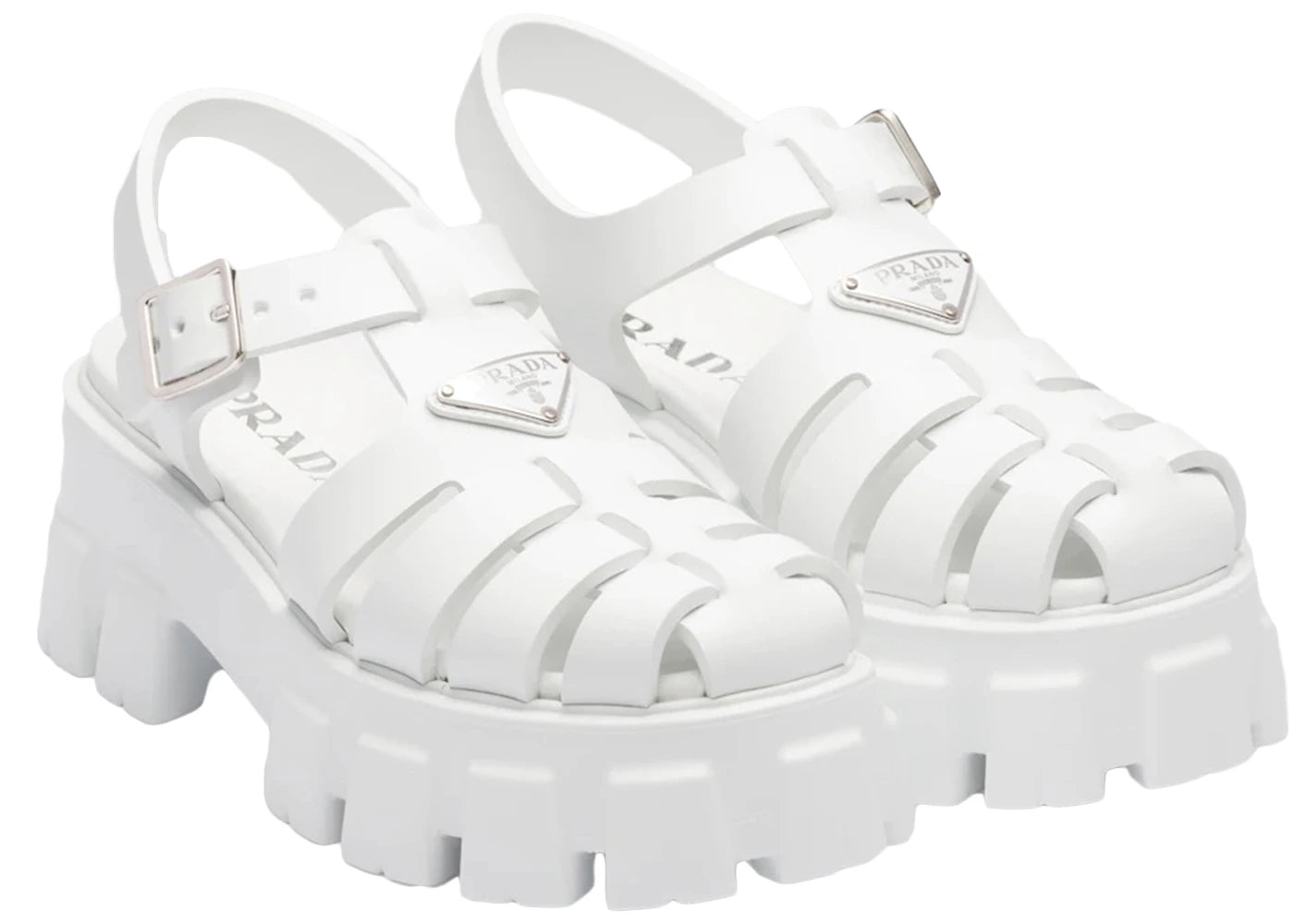Prada Monolith Foam Rubber 55Mm Sandals White