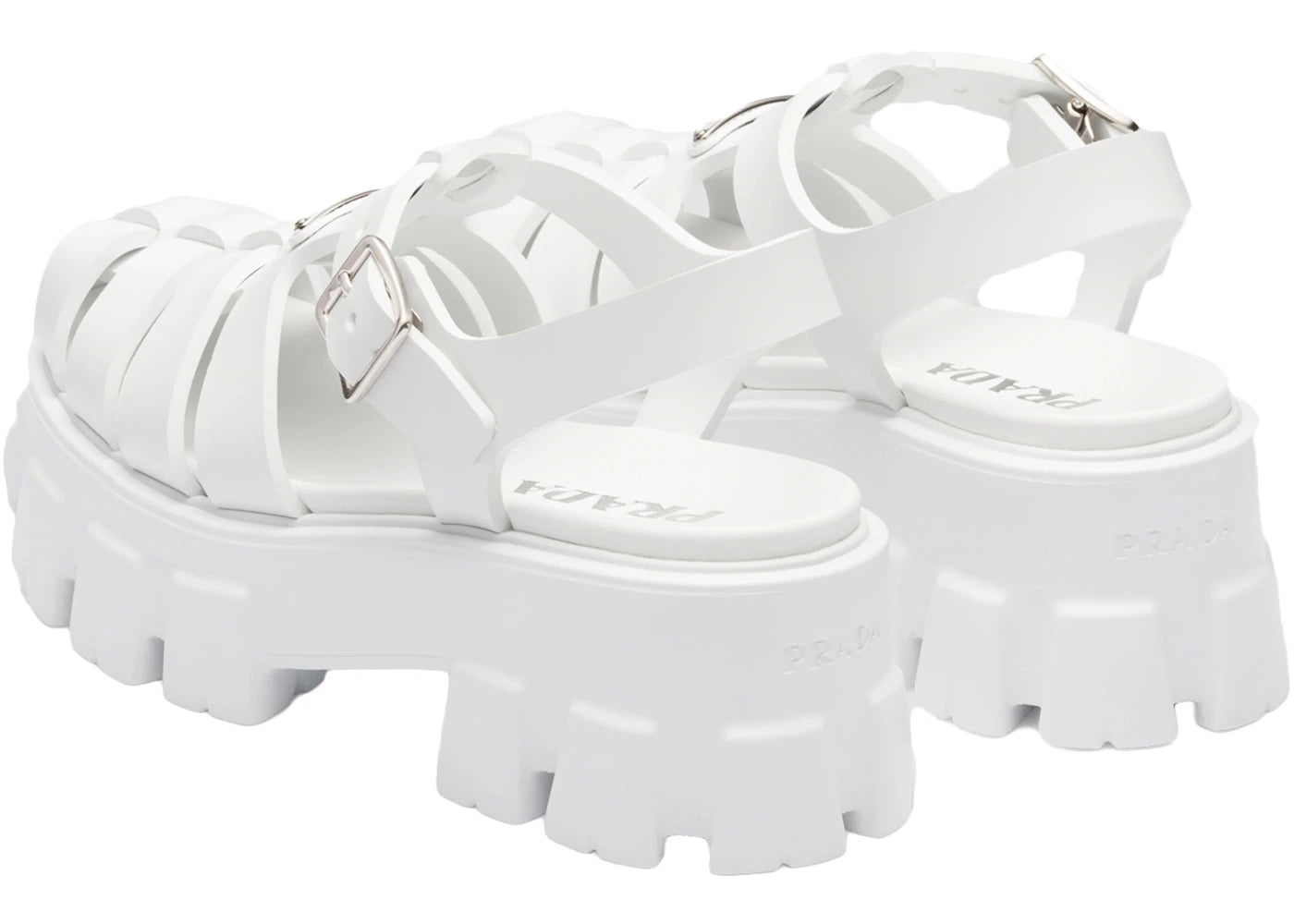 Prada Monolith Foam Rubber 55Mm Sandals White