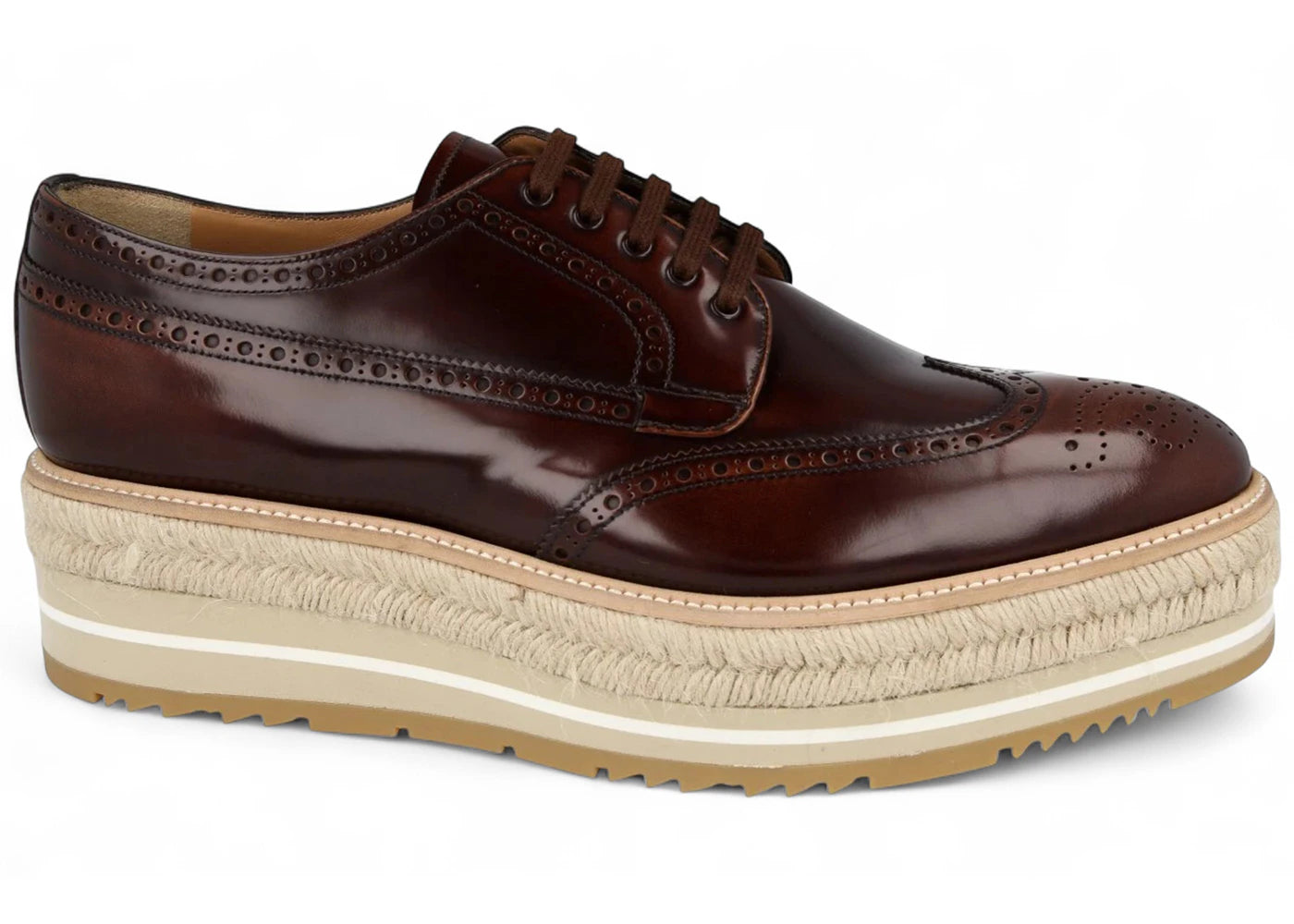 Prada Platform Derby Brown