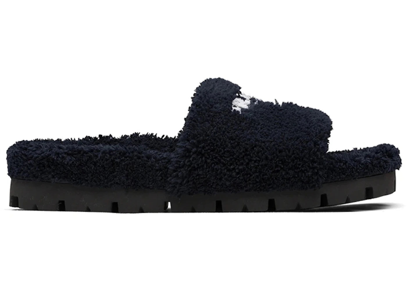 Prada Plush Slide Black White