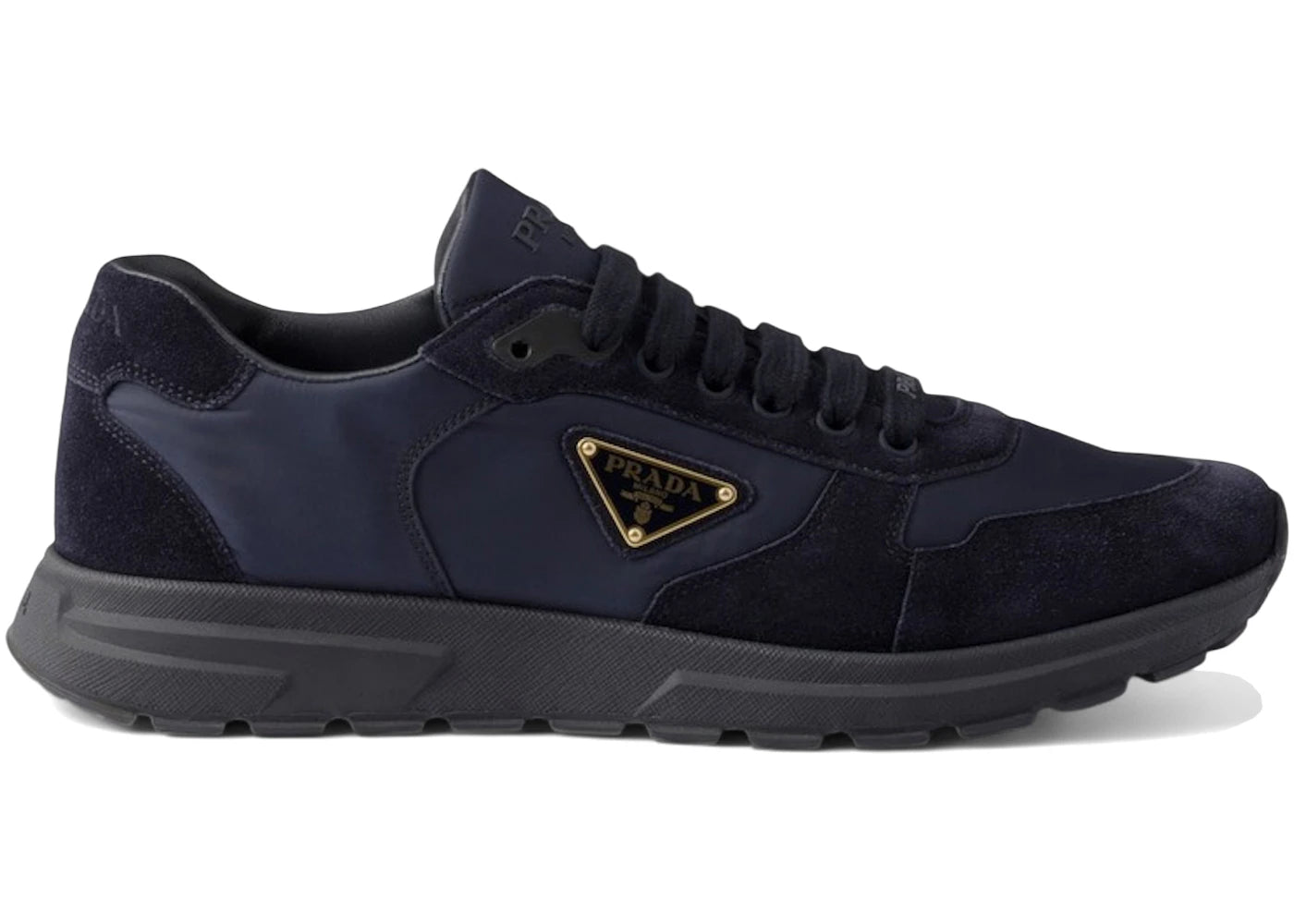 Prada Prax 2.0 Re-Nylon And Suede Sneakers Navy