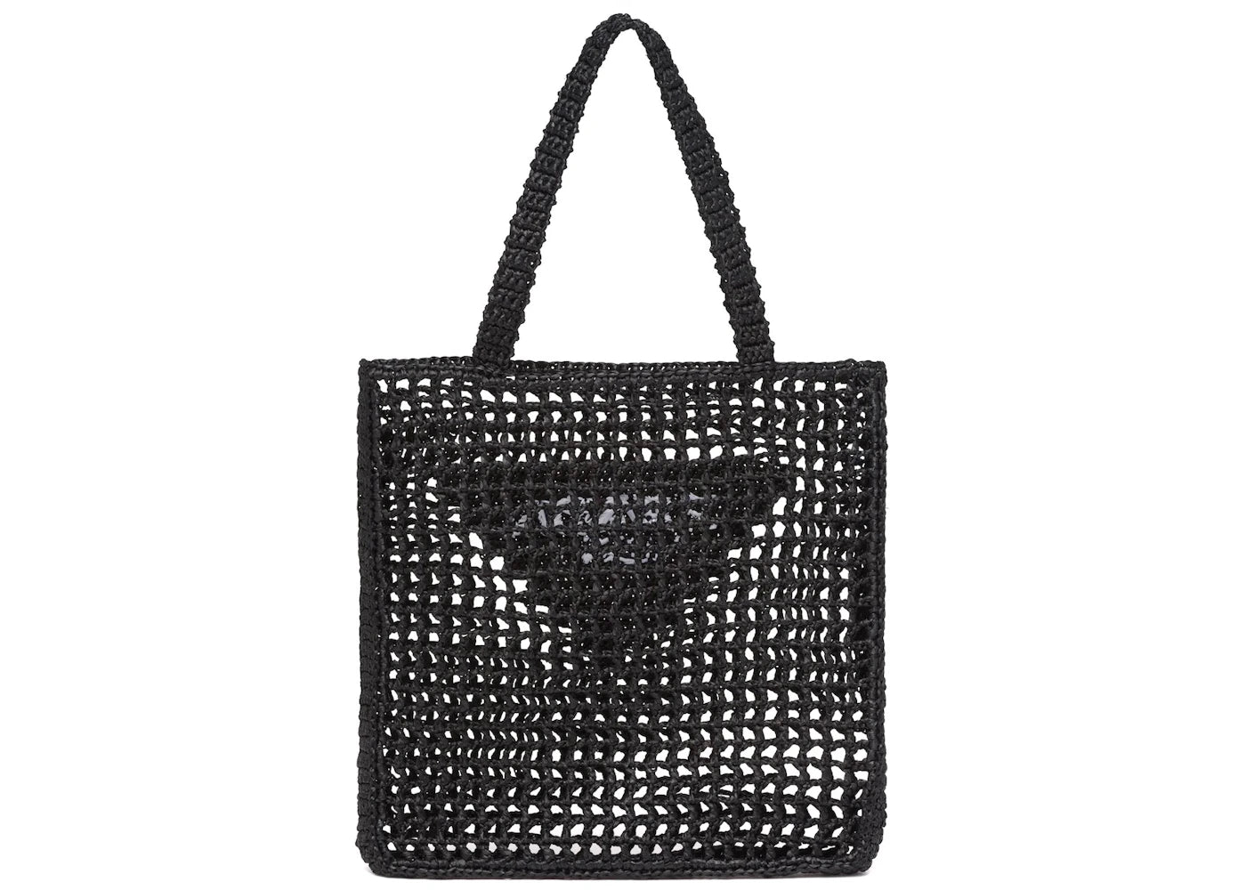 Prada Raffia Tote Bag Black