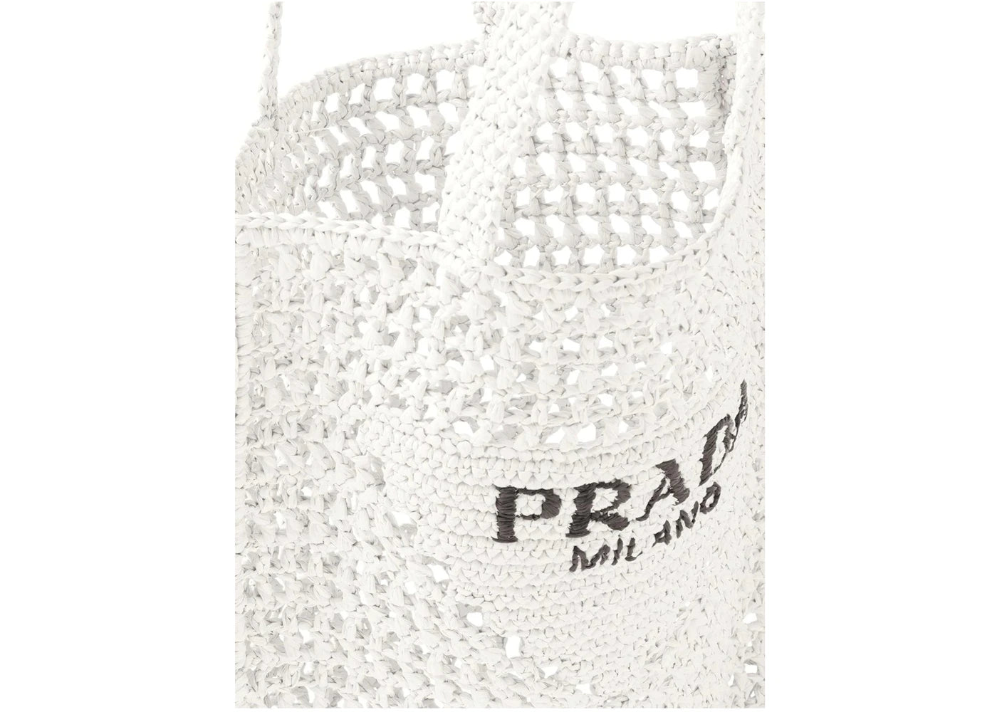 Prada Raffia Tote Bag White