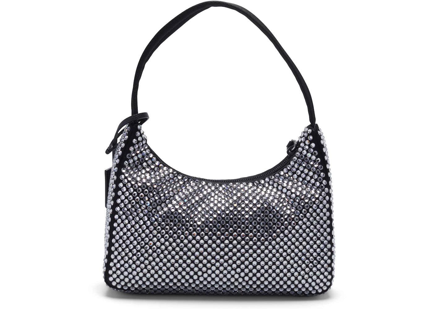 prada re-edition 2000 crystal mini bag black