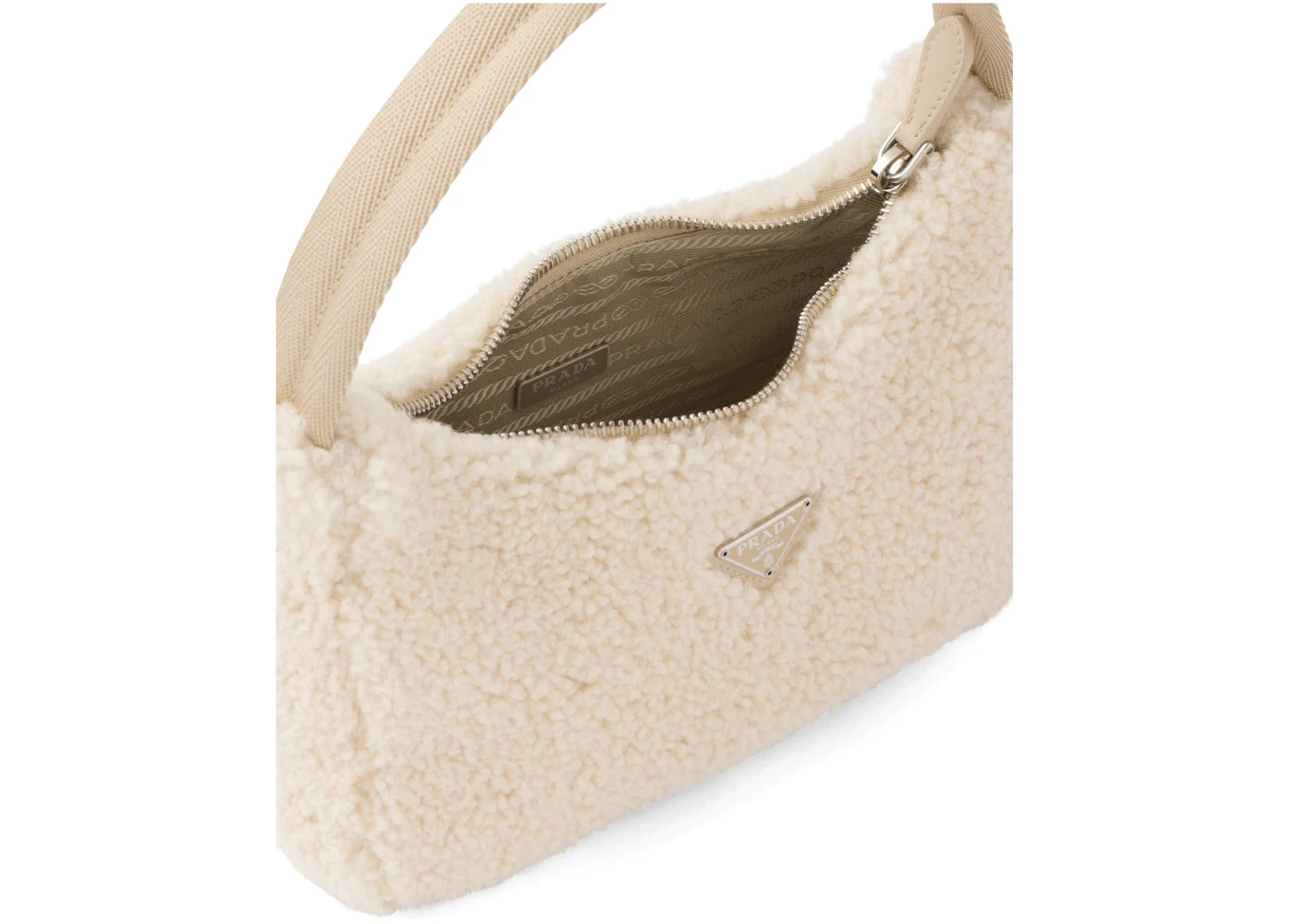 prada re-edition 2000 mini bag ecru