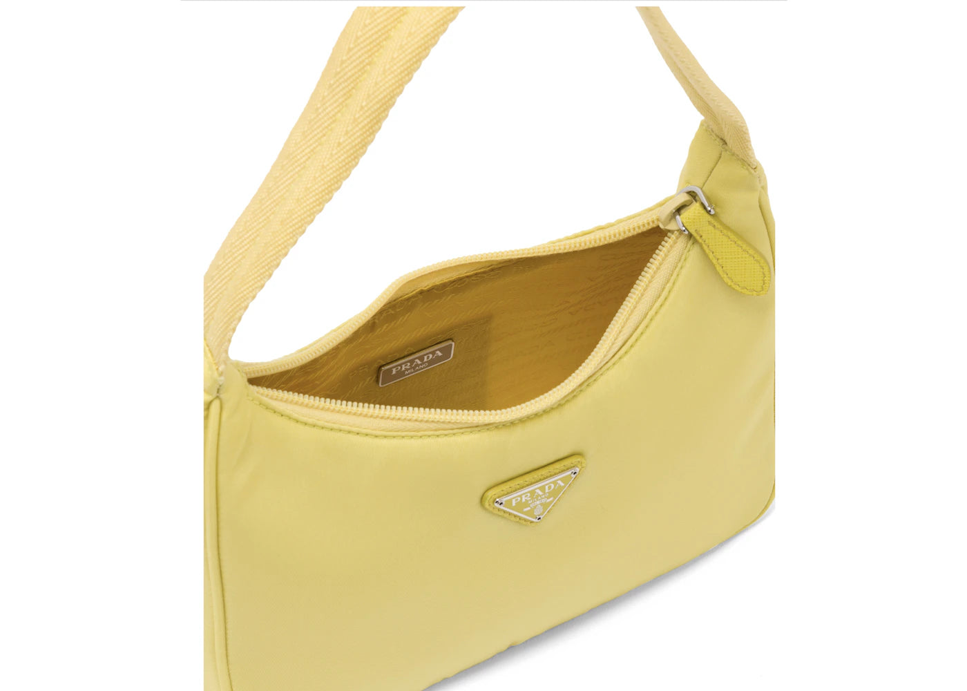 prada re-edition 2000 nylon bag mini pineapple yellow