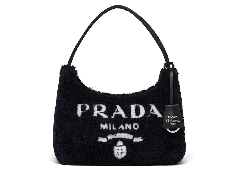 Prada Re-Edition 2000 Terry Mini Bag Black/White – Kicks Machine